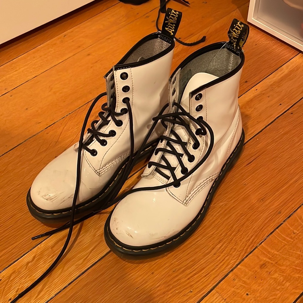White doc martens, size 8